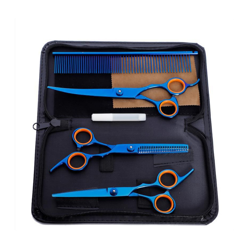 Foreign Teddy dog hair clippers, professional pet scissors, cleaning and grooming tool sets manufacturer, pet scissors sales Application Scenario
