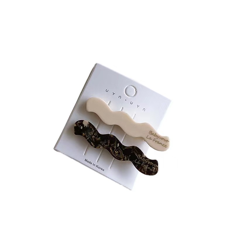 Korean acetic acid ins oxygen sweet girl's cute wavy duckbill side bangs hair clip Item Picture