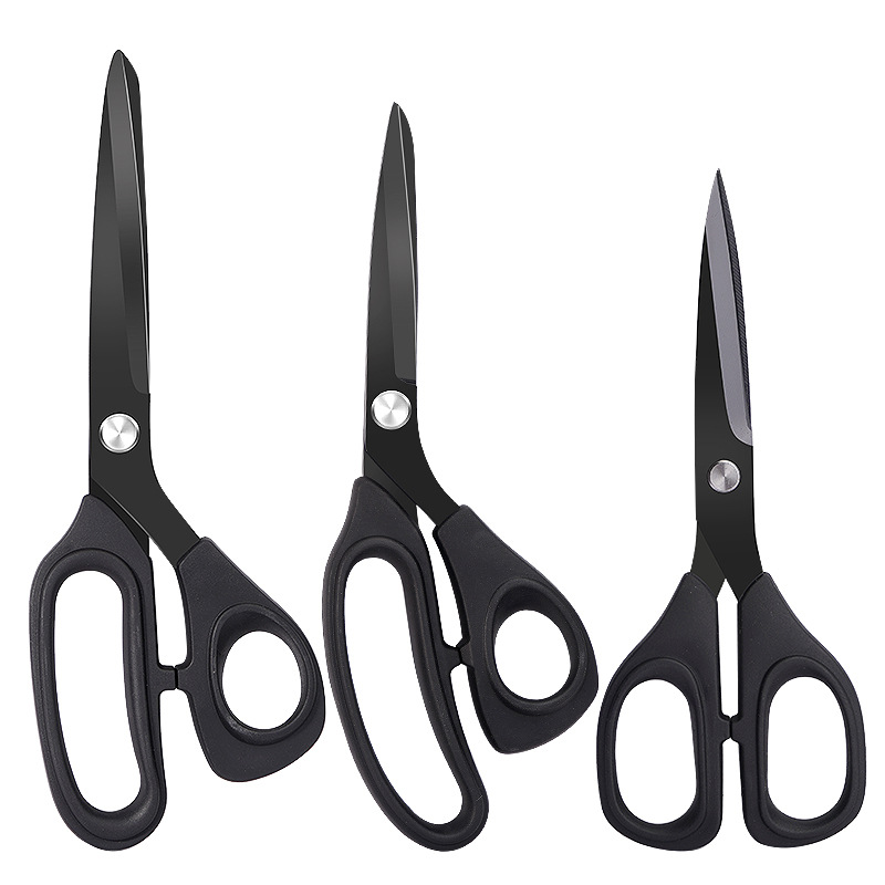 Tailor's large scissors, blackened blades, household sewing, fabric cutting, multi-purpose scissors, DIY hand paper-cutting, stainless steel scissors Item Picture