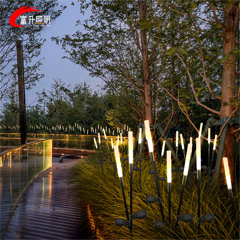 Solar-powered outdoor waterproof reed lamps for landscaping, courtyard decorative lights, park and scenic area lighting, lawn landscape lights Specification drawing