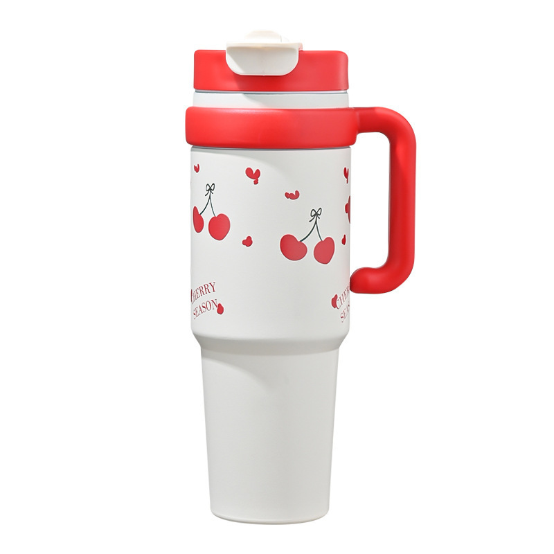 Giant insulated cup for girls, high appearance level, large-capacity ice cube cup, water cup, 2025 new style straw cup, fresh and clean Item Picture