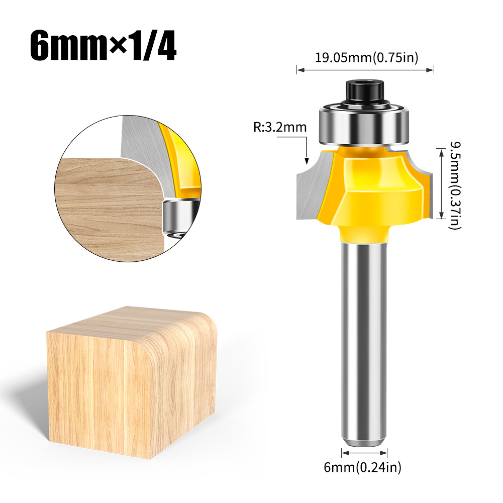 4-piece set of fillet cutters, 6 commonly used fillet cutters, high-end alloy fillet cutters, trimming machine cutter heads, chamfering cutters, R corner cutters undefined