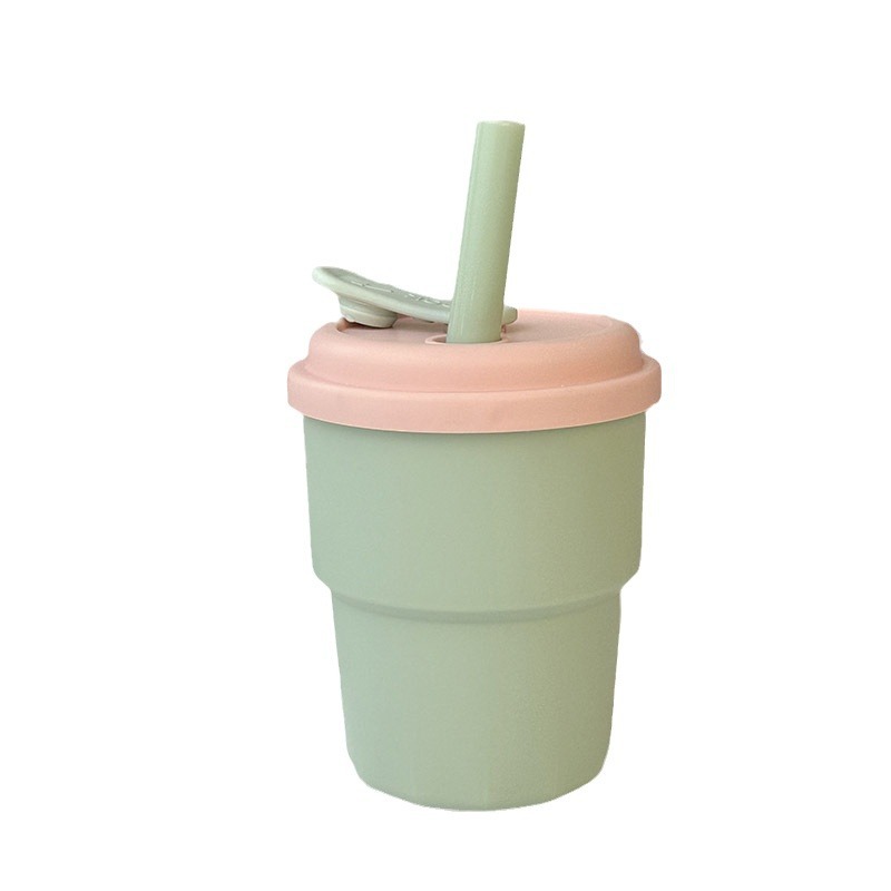Sealed and leak-proof plastic cup with straw, water cup, new plastic ins feng shui cup for female office workers, heat-resistant Item Picture