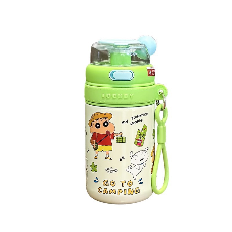 Crayon Shin-chan 316 insulated cup, cute appearance level for high school girls, double drinking cup, portable summer for children, student straw cup Item Picture