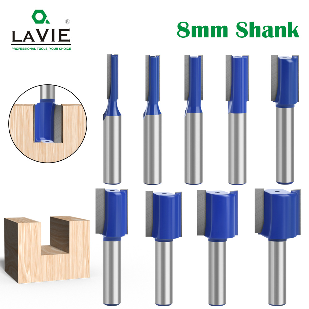8mm handle extended straight knife woodworking slotting straight knife, double-edge straight knife slotting milling cutter, woodworking milling cutter full figure