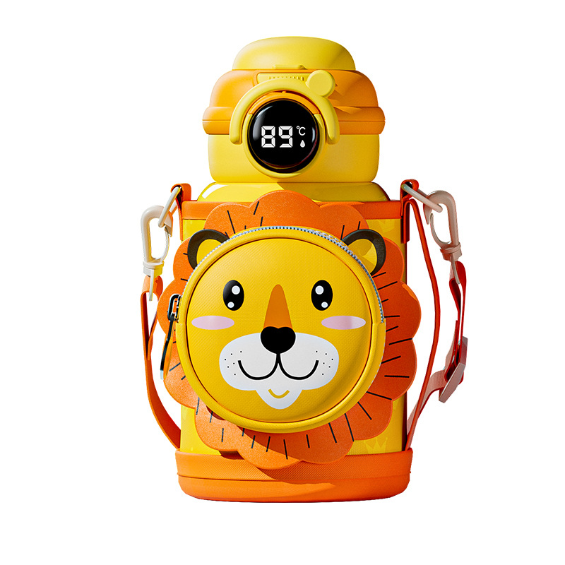 Children's insulated cup, smart temperature display, double drinking water bottle, special water bottle for students to go to school, 316, high appearance level water cup, wholesale for children Item Picture