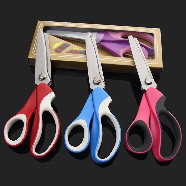 F8 triangular arc scissors, dog tooth scissors, pattern fabric scissors, sawtooth scissors, fabric sample scissors, photo scissors, lace scissors details Picture