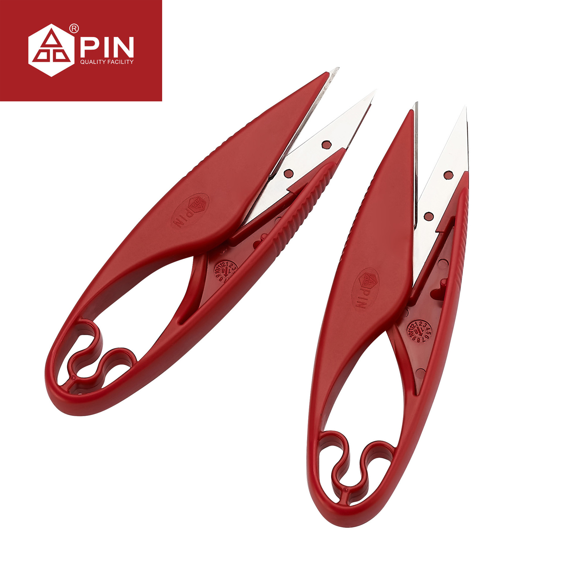 PIN-1455 double-edged yarn shears, stainless steel cross-stitch shears, replaceable blade ends, thread ends, and bandage shears full figure