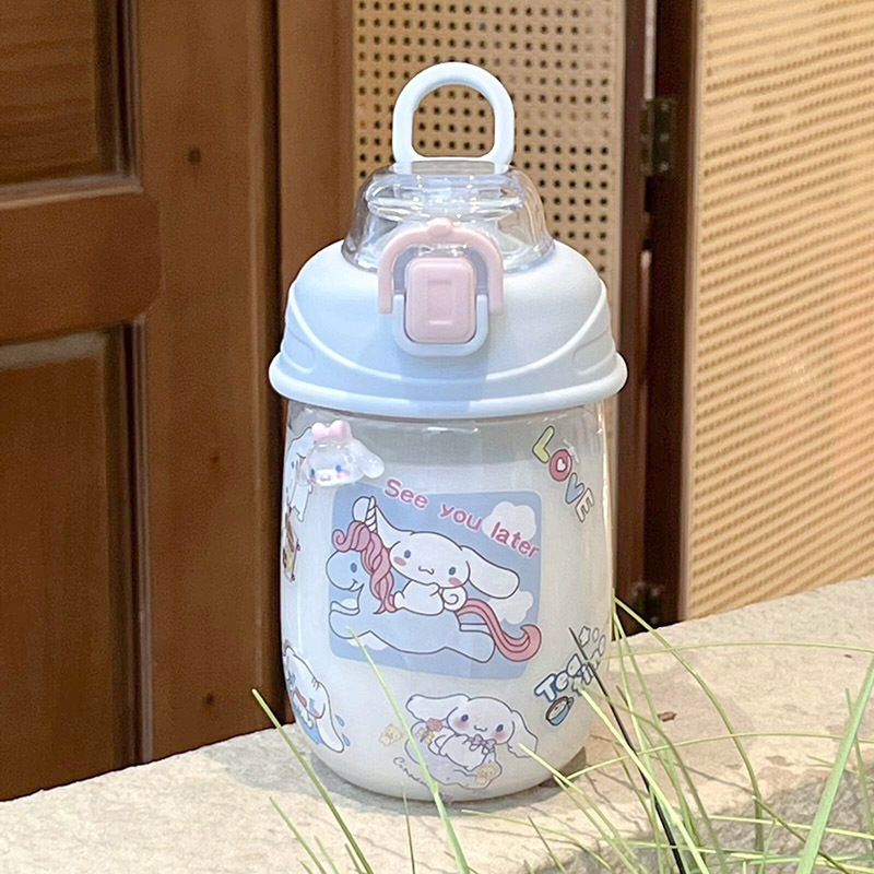 New Instagram-style water cup, cute stickers for female office workers, girls' straw cup, portable cup, large-capacity bouncing cup Application Scenario