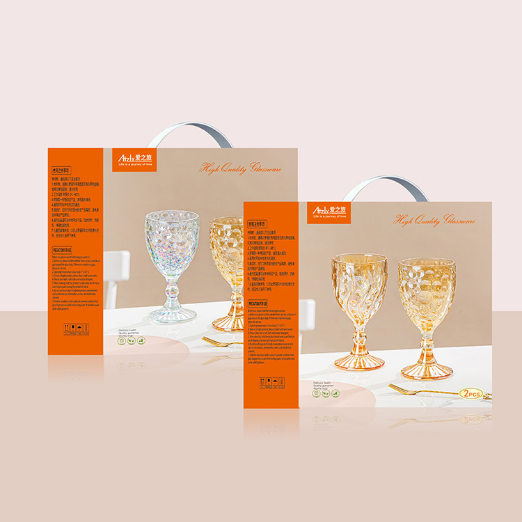 Retro carved small wine glasses, glass engraved wine glasses, white spirit glasses, household tall glasses, creative high-end red wine glasses full figure