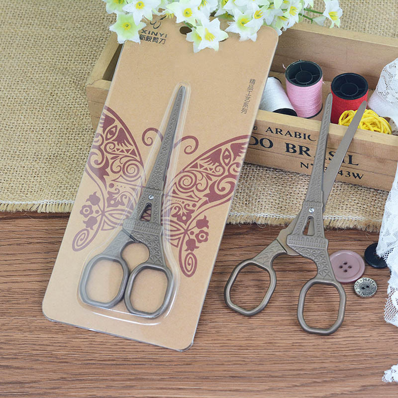 Xinyi Scissors, retro scissors, Eiffel Tower scissors, cross-stitch scissors, handmade scissors, tea bag scissors Specification drawing