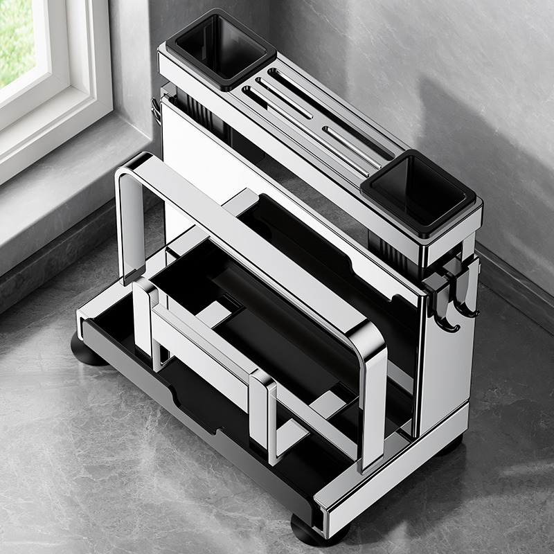 304 stainless steel kitchen knife rack, storage rack, chopping board rack, integrated chopstick and knife storage rack, storage rack, kitchen knife rack Application Scenario
