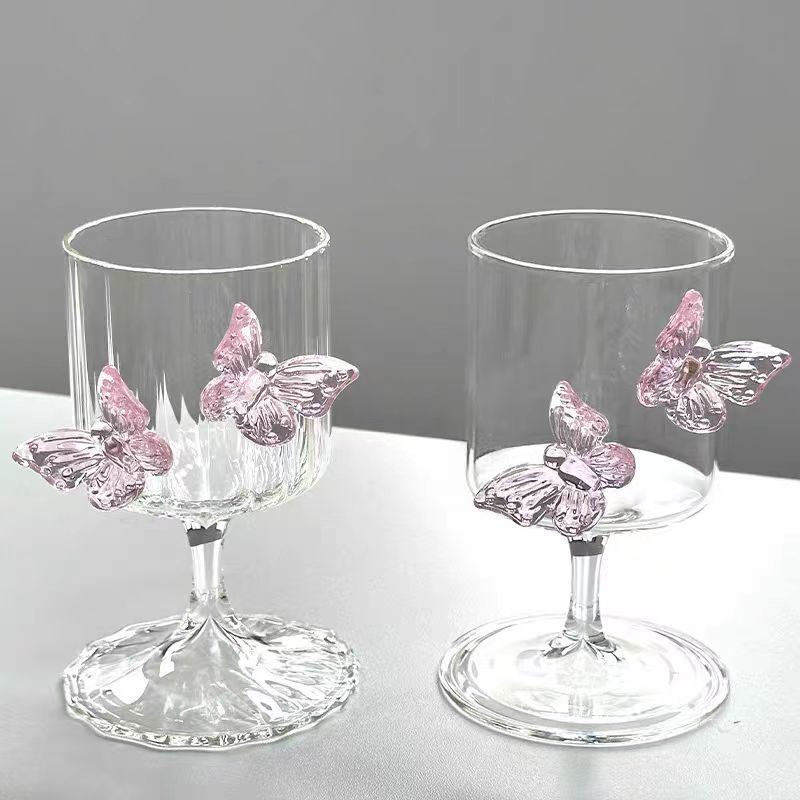 High borosilicate glass high-footed cartoon single-layer universal single-glass champagne glass for women, high appearance level, ins style ladies' wine glass Application Scenario