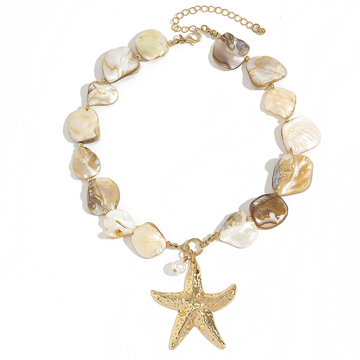 Bohemian beach summer starfish shell bestseller necklace retro niche tassel conch symbol necklace Item Picture