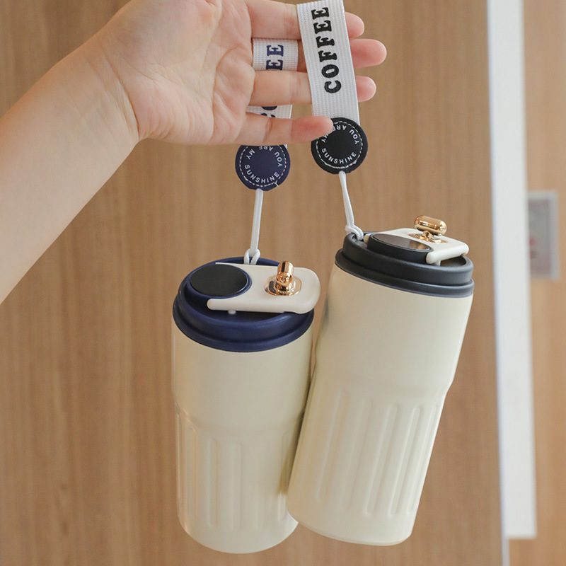 High-appearation-level smart temperature-displaying coffee cup that won't break when dropped, large-capacity water insulated cup, student water cup, car and outdoor cup details Picture