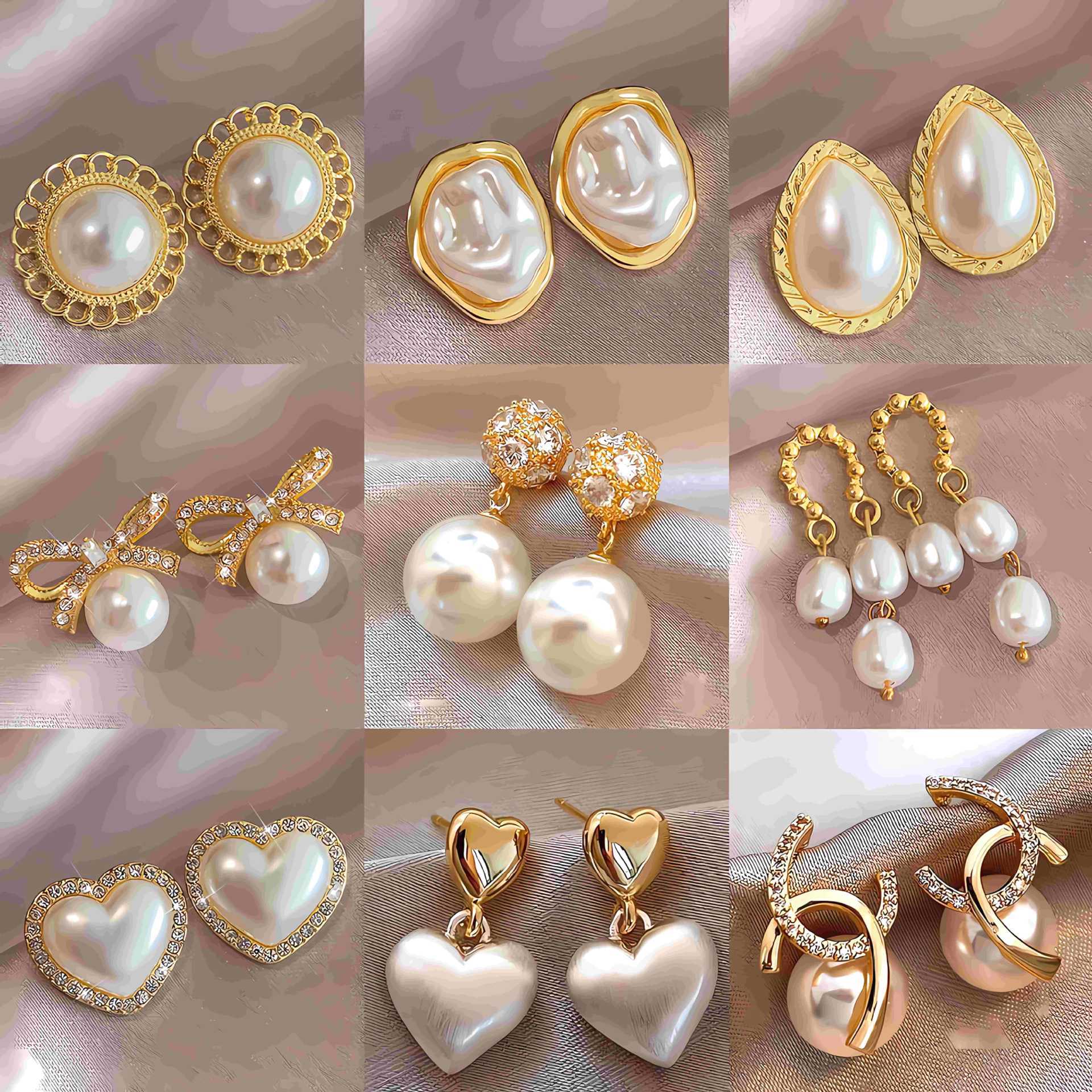 Cross-border bestseller high-end pearl earrings 2024 New niche design stud earrings, versatile earrings for women's charm Application Scenario