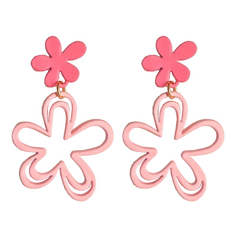 Fresh and cute heart-shaped earrings for women, a new bestseller in 2025, dopamine elegant flower stud earrings, seaside vacation style earrings Item Picture