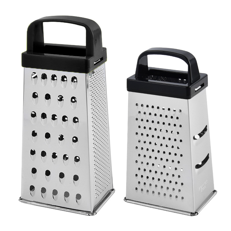 Cross-border plastic-handled stainless steel grater, four-sided trapezoidal grater for fruits, radishes and potatoes, multi-functional slicer Item Picture
