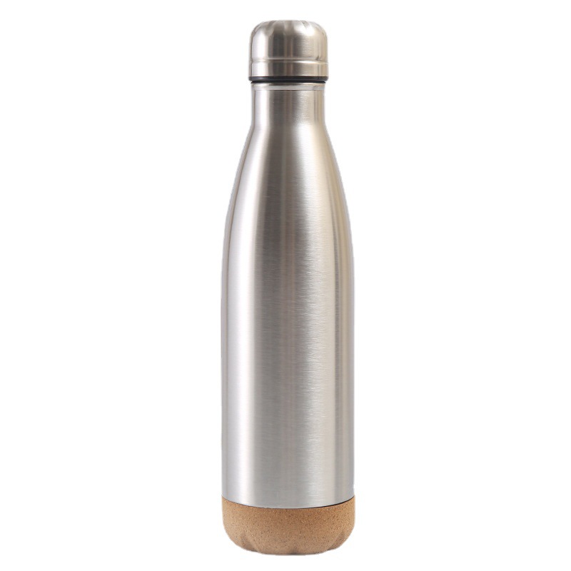 New cork bottom Coke bottle, double-layer Coke bottle, stainless steel vacuum insulated water bottle, outdoor water bottle Item Picture