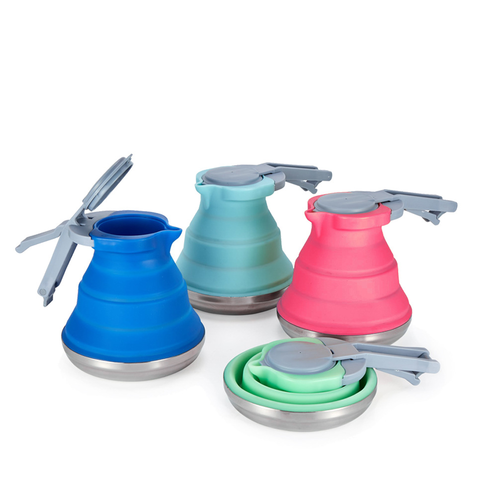 Portable foldable silicone kettle for cross-border travel and outdoor camping details Picture