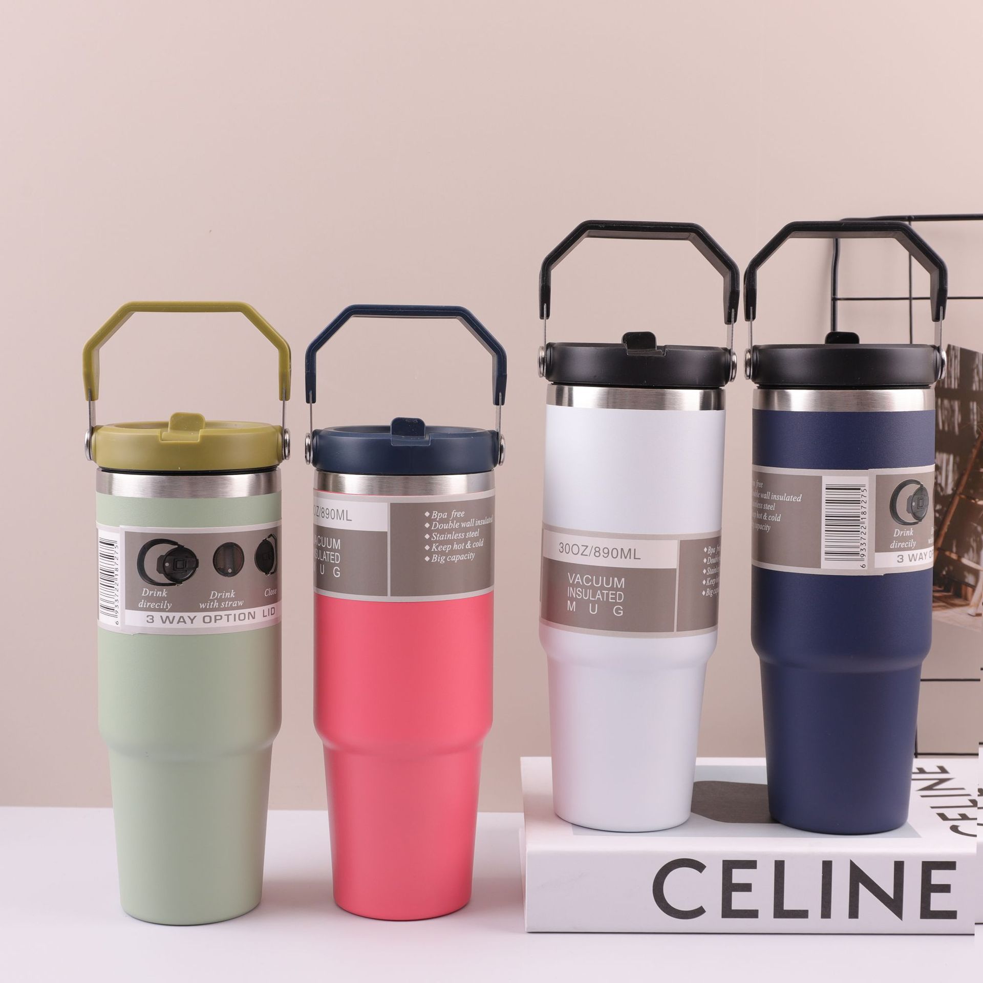 30o Southeast Asian bestseller portable car cup, 304 stainless steel insulated cup, travel flask, cold preservation portable ice cup details Picture