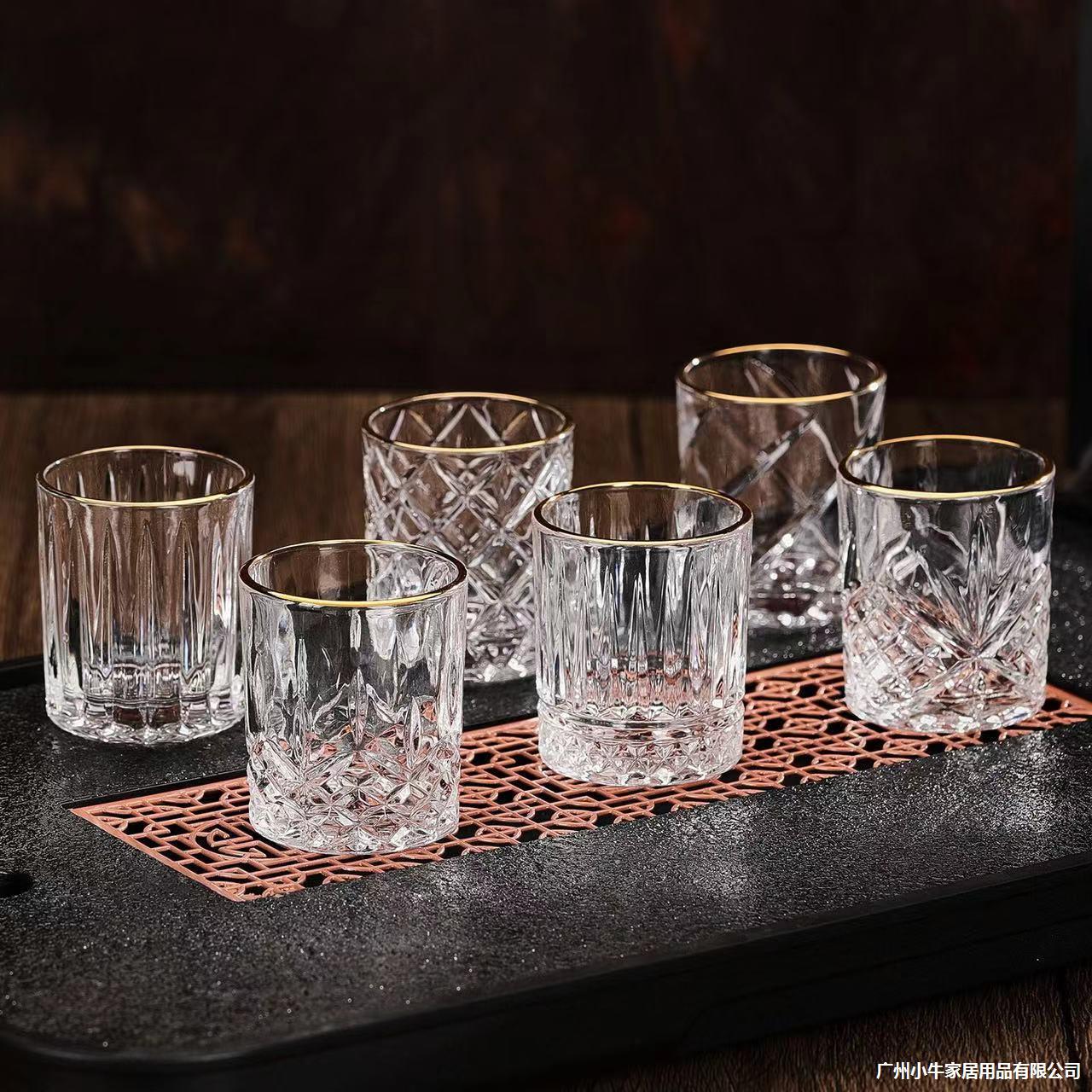 Diamond-patterned engraved spirits glass, glass wine glass, clear wine glass, white spirit glass, one-sip glass, small wine glass 70ml wholesale Application Scenario