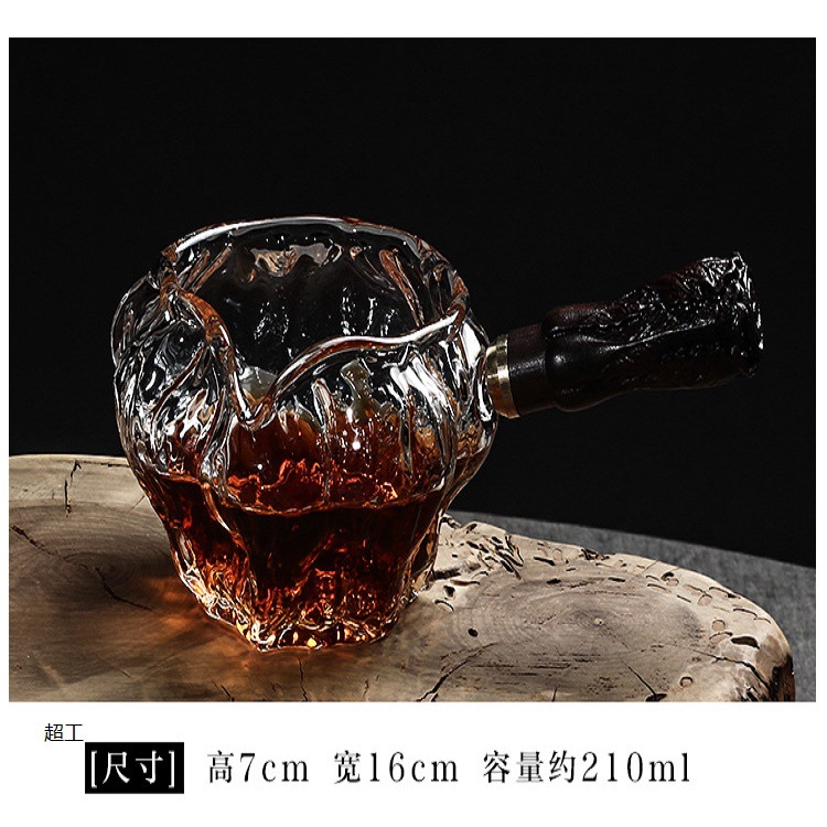 Glass tea dispenser, walnut tea sea tea set, Japanese kung Fu tea set, thickened large creative public cup, side handle fair cup full figure