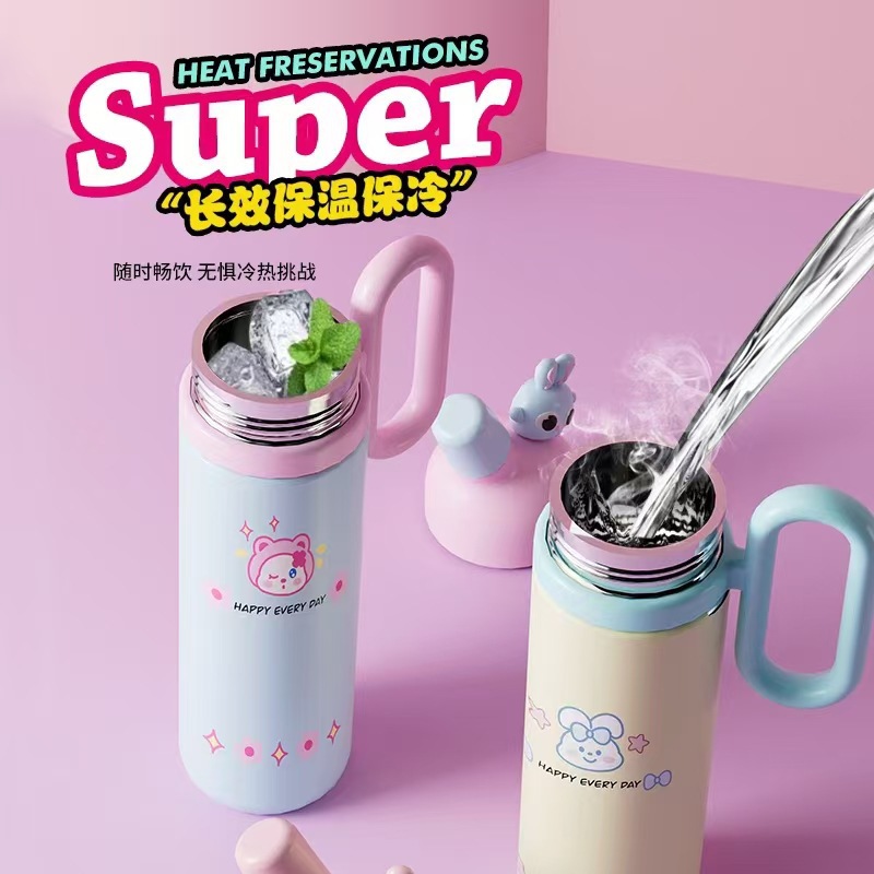 New cartoon doll insulated cup, Korean-style high appearance level student cup, portable 316 stainless steel insulated cup student cup Application Scenario
