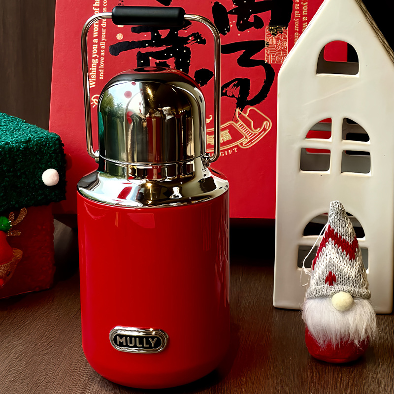 Insulated pot gift box, convenient large-capacity handle water cup, mechanical temperature display insulated cup, 316 stainless steel New Year gift Specification drawing