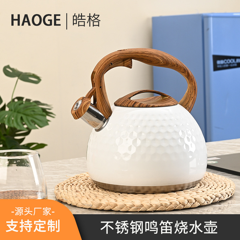 3-liter Amazon stainless steel sounding kettle, high appearance level boiling kettle, household steaming and boiling sounding kettle wholesale full figure