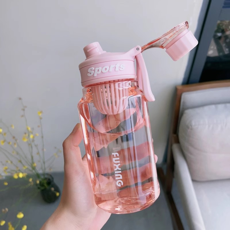 Summer large-capacity water cups, student high appearance level straw cups, double-drinking coffee cups, girls' sports plastic cups wholesale details Picture