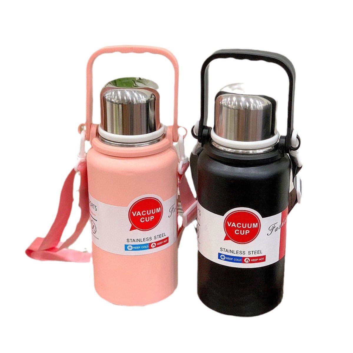 Simple and large-capacity 316 stainless steel hand-held diamond pot, double-layer vacuum insulated cup, outdoor portable mountaineering pot Item Picture