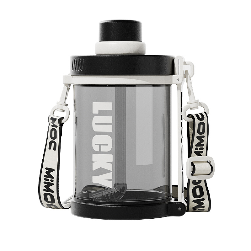 Large-capacity men's fitness water bottle, ton bucket, ton high-temperature resistant plastic water bottle, large-bellied cup, ton bucket Item Picture