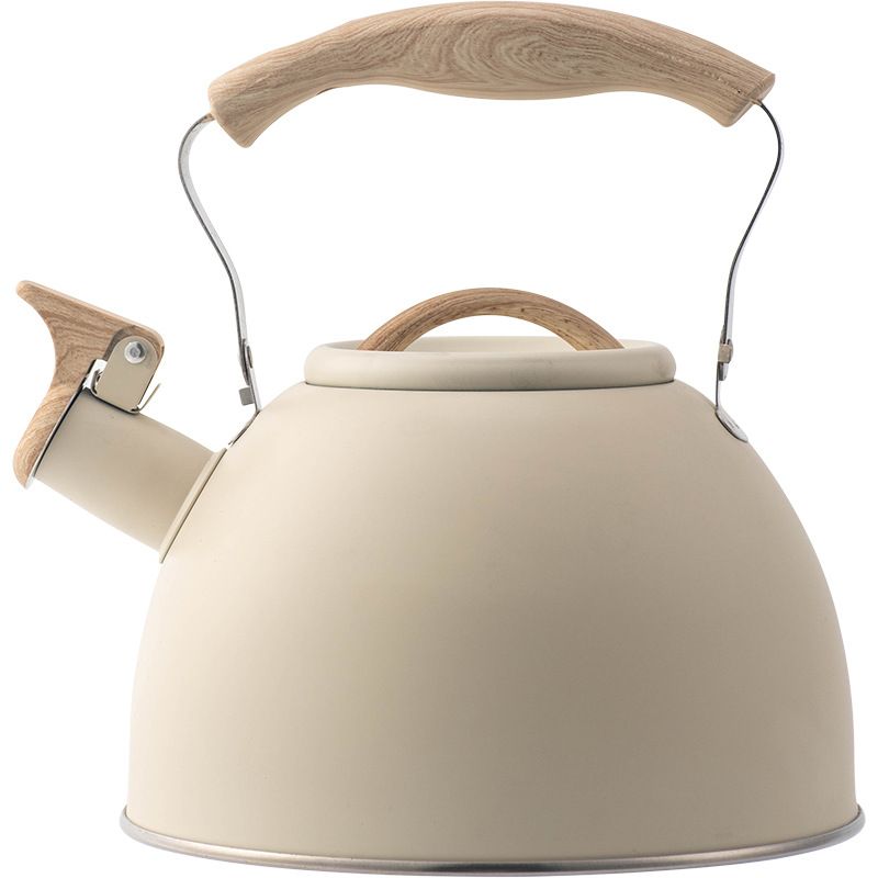 Amazon's new off-white Mingyin kettle for brewing tea and coffee, a 3L European and American mingyin kettle, a light luxury kitchenware with a folding handle Item Picture
