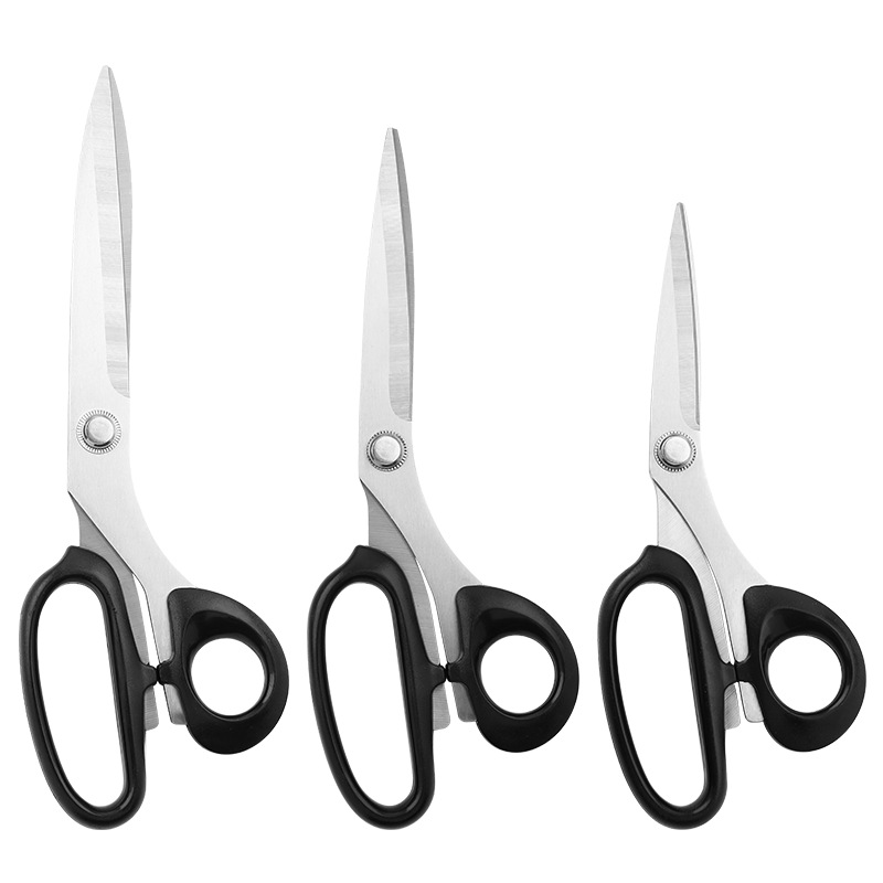 Stainless steel tailor's scissors, powerful fabric scissors, paper-cutting clothes, fabric scissors, labor-saving handle, large hand sewing master's tool scissors Item Picture
