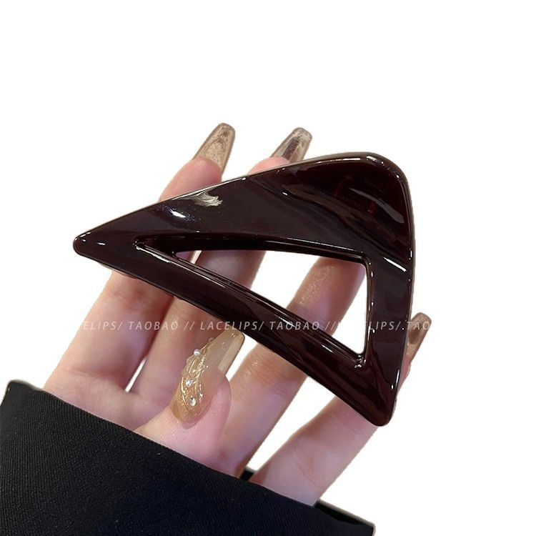 Chocolate-brown hair clips, hair grabbers, new Spring/Summer 2025 high-end shark clip, back clip hair accessory Item Picture