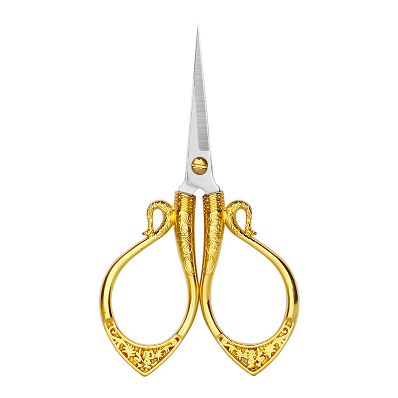 Zinc alloy ruyi small scissors, household stainless steel scissors, hand paper-cutting, thread cutting, color cutting, pointed scissors Item Picture