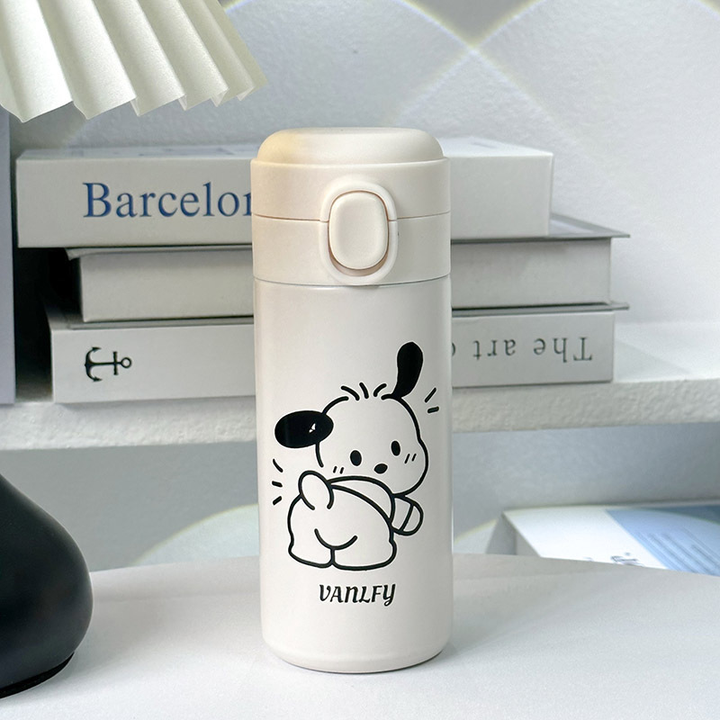 The new type of insulated cup with a bouncing lid and pea water cup is simple and elegant. It is made of 304 stainless steel for both men and women and students, portable, fashionable and cartoonish Specification drawing