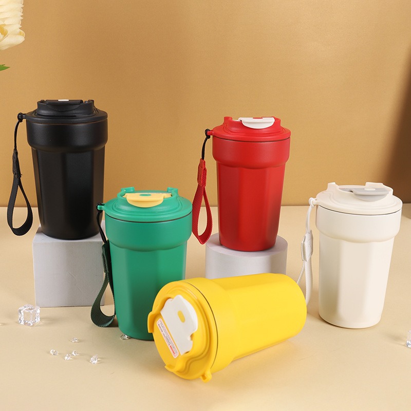 Stainless steel octagonal coffee cup, gift cup, high appearance level, outdoor portable car direct drinking, sports water bottle, insulated cup Application Scenario