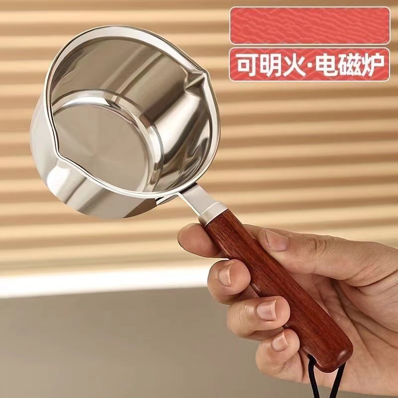 Best-selling oil-pouring pot, new hot oil small pot, stainless steel long handle, cross-border multi-functional mini anti-scald household pot Specification drawing