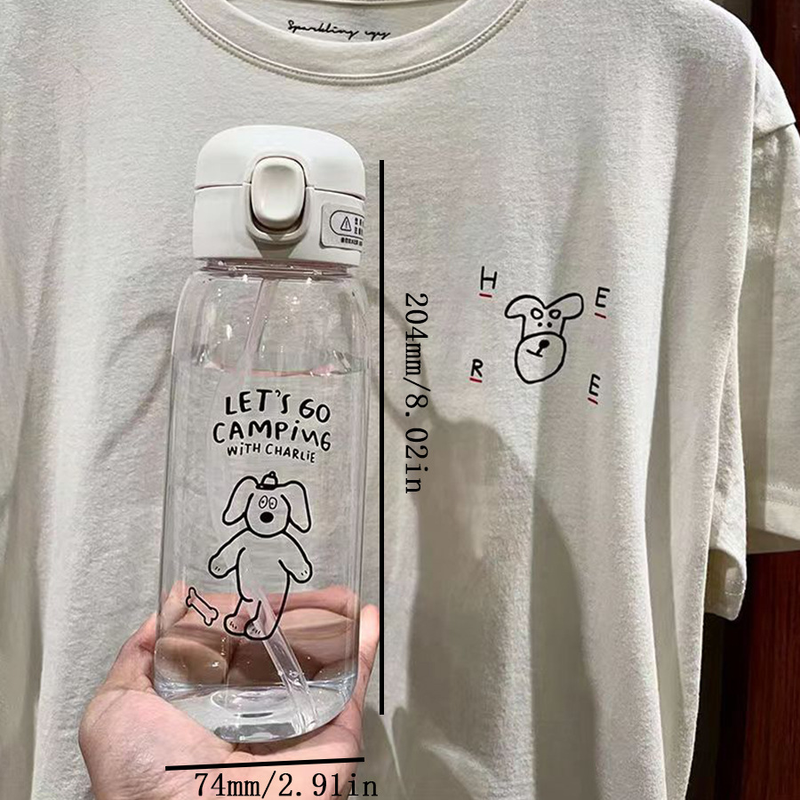 Summer cartoon plastic water cups with high appearance standards, student cups, cute rabbits, and adorable straw cups Specification drawing