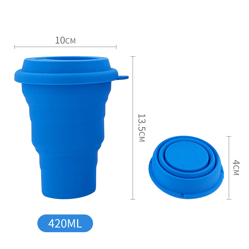 Creative portable food-grade silicone water bottle, foldable and shock-resistant, casual coffee cup, business gift wholesale water cup Application Scenario