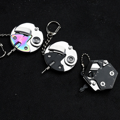 Coin pocket outdoor folding knife, sharp portable pocket pendant, neck key, mini EDC tool, fruit knife details Picture