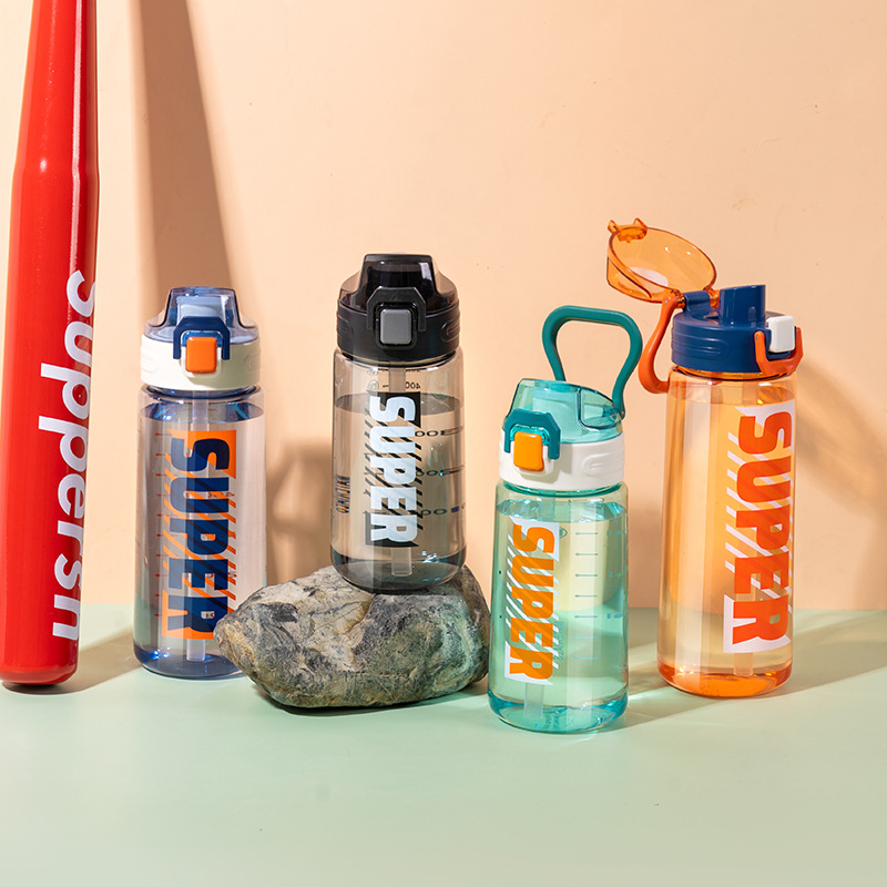 Summer water cup, direct drinking cup, anti-drop water cup, portable large-capacity, high-temperature resistant plastic travel sports water bottle for adults details Picture