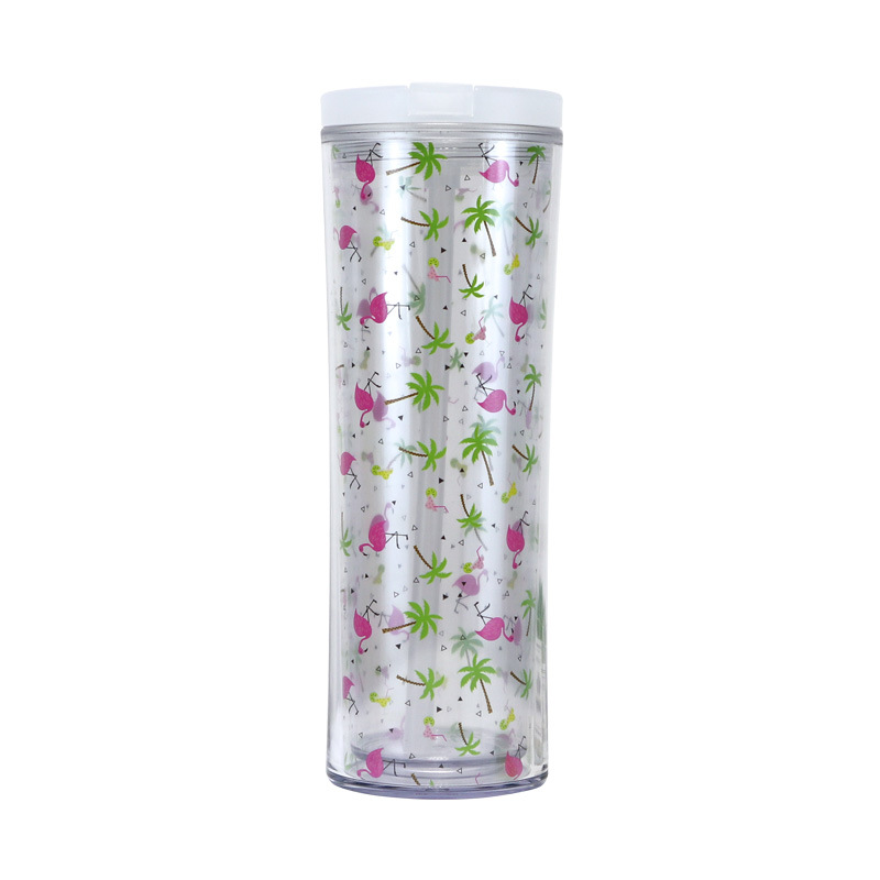 Fashionable and popular indoor household drinking cups, double-layer insulated straw cups, straight screw cap water cups 710ml wholesale Item Picture