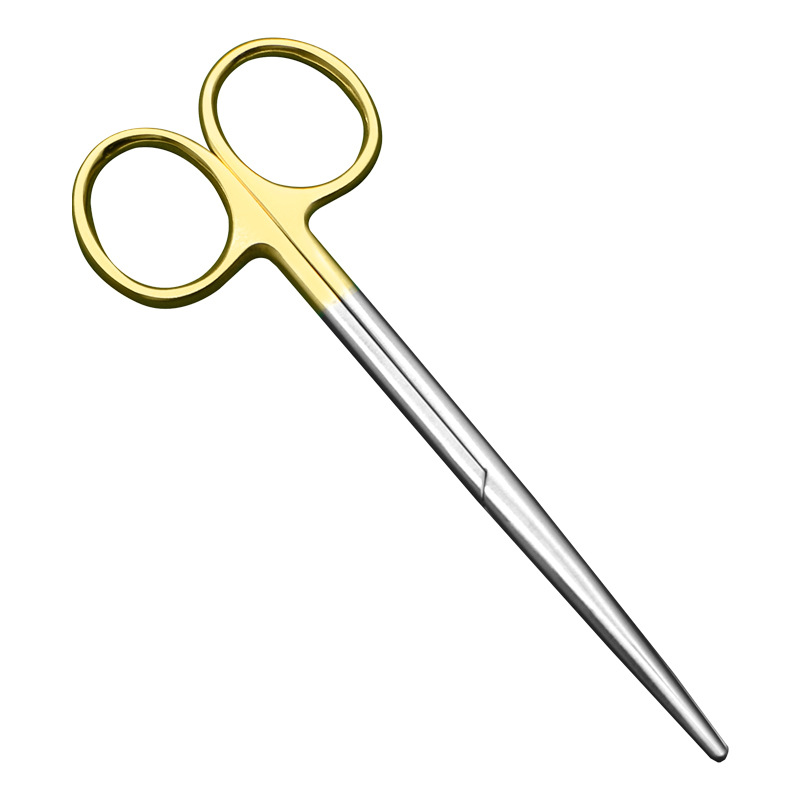 Stainless steel, gold-handled, blunt-tipped tissue scissors, peeling scissors, facelift scissors, nasal surgery tools include toothed, round-faced blunt-tipped scissors Item Picture