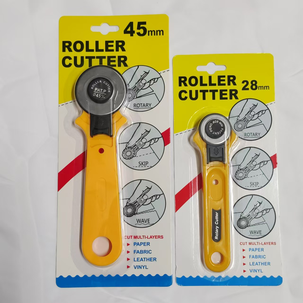 YED cutting knife 28mm wheel knife cutting round knife 45mm rotary roller knife for DIY fabric and leather cutting round roller knife Application Scenario
