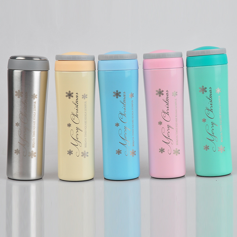Personalized 304 stainless steel inner liner vacuum insulated cup can be printed with LOGO as a gift. Solid color straight cup, drinking cup full figure