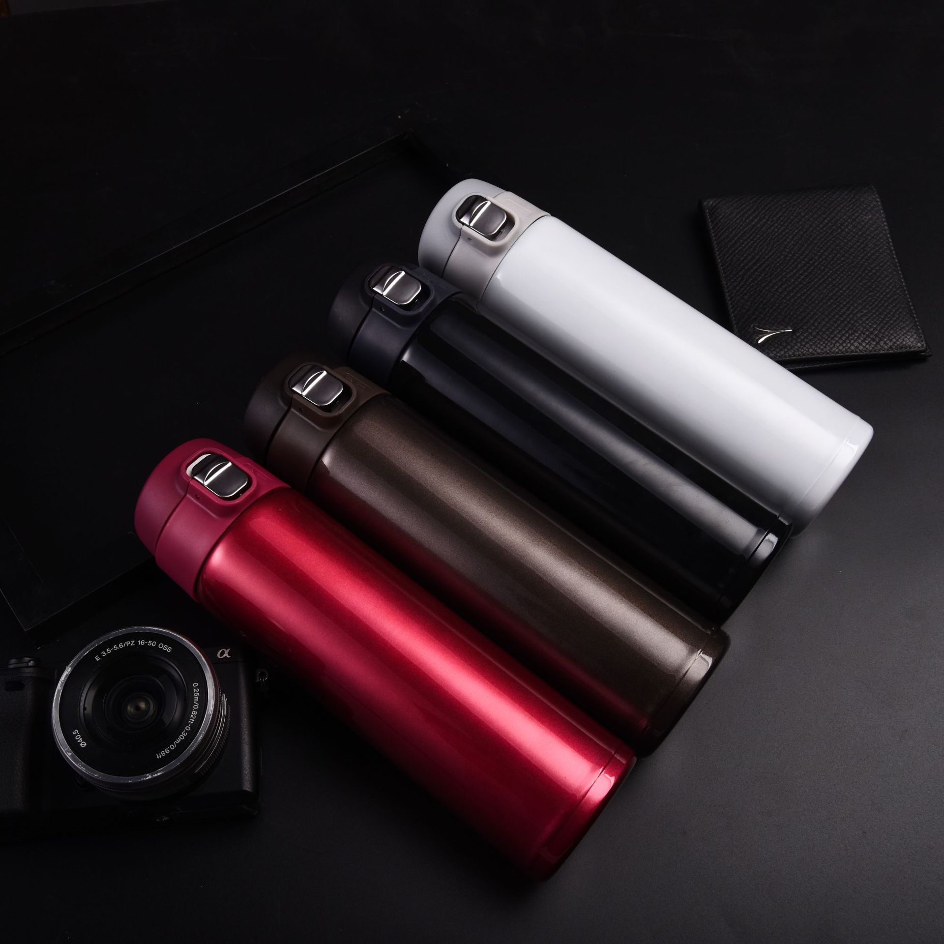 Bouncing cup, stainless steel double-layer vacuum insulated cup, convenient car water cup, business cup, high appearance level gift for girls Specification drawing