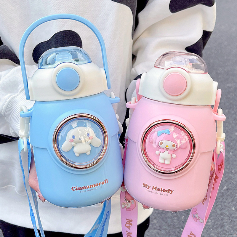 Sanrio officially authorized insulated cup, high appearance level, cute, slanting, straw cup, summer portable, large-bellied cup for students full figure